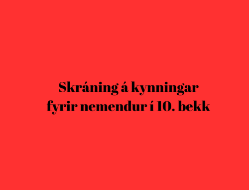 Kynningar fyrir nemendur í 10. bekk – Skráning