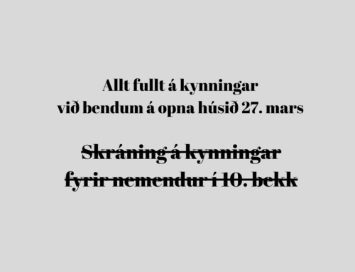 Uppbókað á allar kynningar